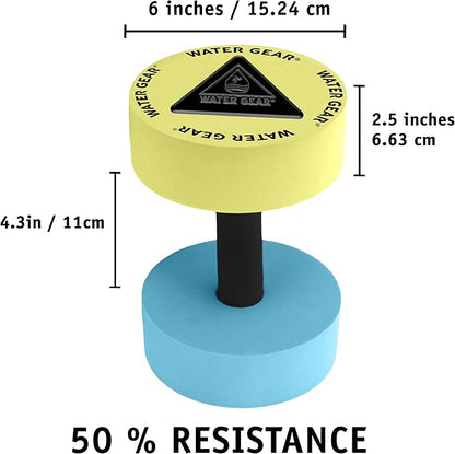 Water Gear Resistance Bells - Water Fitness and Pool Exercise - Intense Workout Without Added Stress - Easy on Joints