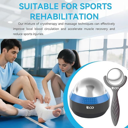 iECO Cold Massage Roller Ball - Ice Roller Ball for Muscles Deep Tissue, Cold & Heat Therapy, Plantar Fasciitis Roller