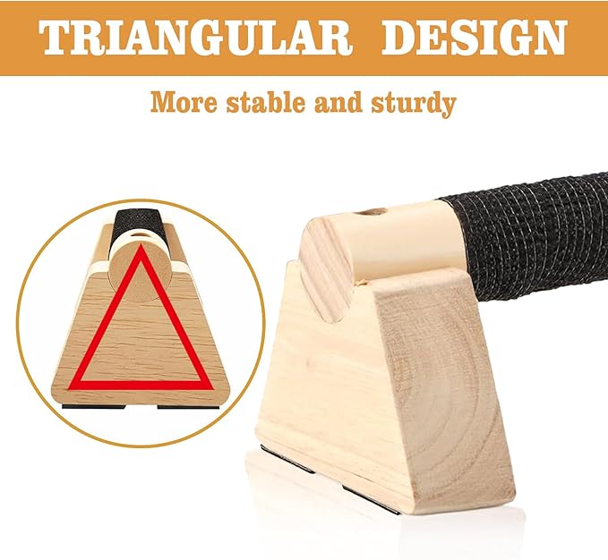 Parallettes Push Up Bar, Calisthenics Strength Training Equipment for Home, Wooden Pushup Handles for Floor