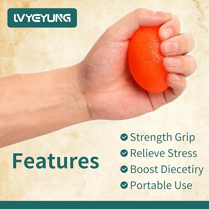Hand Grip Strength Trainer, Stress Relief Ball for Adults, Wrist Rehab Therapy Hand Grip Equipment Ball Squishy Tools,4Pcs