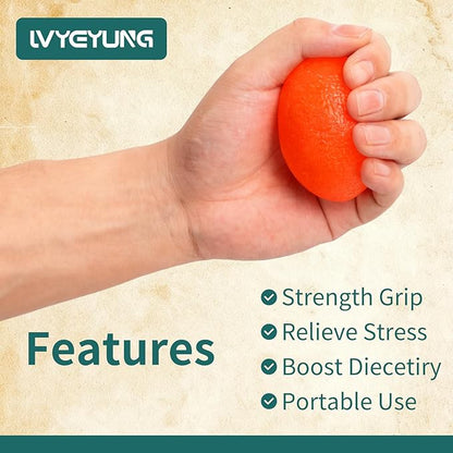 Hand Grip Strength Trainer, Stress Relief Ball for Adults, Wrist Rehab Therapy Hand Grip Equipment Ball Squishy Tools,4Pcs