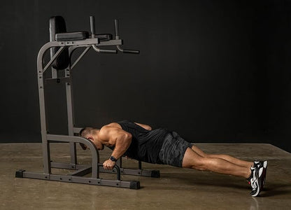 XMARK Knee Raise, Dip Stand with Push Up Station, Commercial Vertical Knee Raise, Captain's Chair, Upper Body and Core Workout Machine