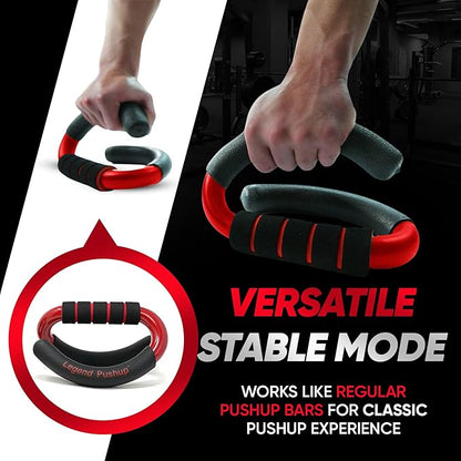 Legend Pushup – Advanced Push-Up Bars to Eliminate Wrist Pain, Generate More Muscle Growth, Deliver Faster Results, and Prevent Plateaus – Rocking Handle Design for Natural Movement and Effective Workouts