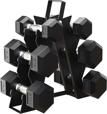 BalanceFrom Premium Rubber Encased Hex Dumbbell Sets, 46LBS Set, 60LBS Set, 100LBS Set