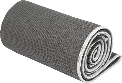 Shandali Hot Yoga Towel - Mat-Sized, Microfiber, Super Absorbent, Anti-Slip, Injury Free, 24" x 72" - Best Bikram Yoga Towel - Exercise, Fitness, Pilates Gear