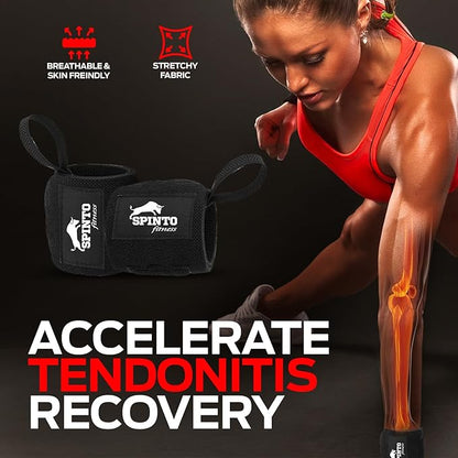 Spinto Fitness 24” Wrist Wraps for Weightlifting USPA‑Approved Powerlifting Competition Wrist Support with Thumb Loop Heavy Duty Grip Strength Gym Accessories for Men & Women