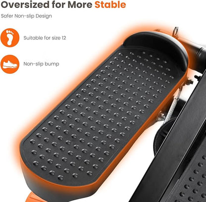 Sweetcrispy Mini Stair Steppers with Resistance Bands for Exercise at Home, Portable Exercise Twist Stepper Machine for Full Body Workout, 300LBS Capacity