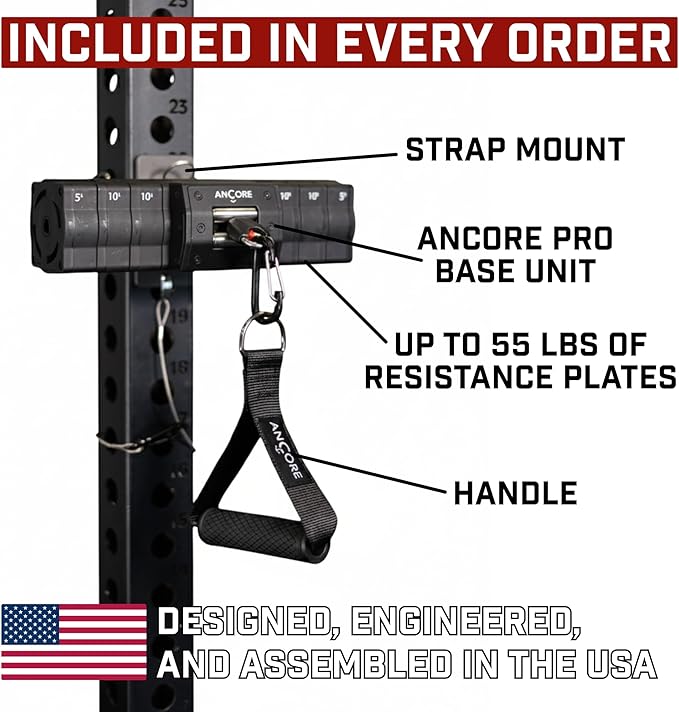 Ancore Pro: Home Gym Cable Machine | Portable Workout System for Strength Training | Comes with Mount for a Squat Rack or Pole | Full-Body Workout | Used by 100+ Pro Teams