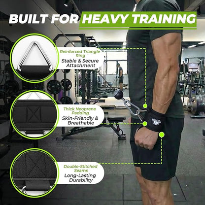 Wrist Cuffs for Cable Machines – Padded & Adjustable Straps for Lateral Raises, Tricep Pushdowns & Strength Training
