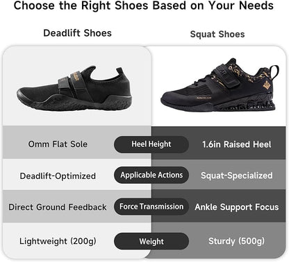 MANUEKLEAR Deadlift Shoes - Weight Lifting Shoes for Men Women - Weightlifting Squat Shoes Fitness Cross-Trainer Barefoot Gym Training Sneakers