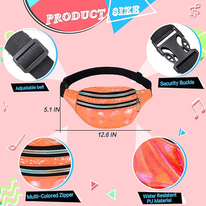 80s Neon Workout Costume Accessories Set 10 PCS Leg Warmers for Women 80s Headband Wristband Fanny Pack for Yoga Running