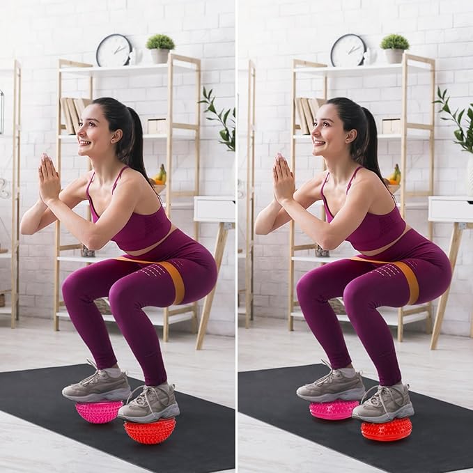 Fasmov Balance Pods Balancing Hedgehog Stability Balance Trainer Dots with Pump, Set of 6