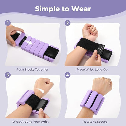 Sportneer Ankle & Wrist Weights Set of 2 (1LB/2LB Each) for Women Men Comfortable Arm Leg Weight for Pilates, Running, Walking, Workout, Yoga, Water Aerobics, Pool Exercises