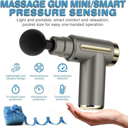 cotsoco Massage Gun Deep Tissue for Pain Relief with 4 Massage Heads & 6 Speeds, Electric Mini Handheld Body Massager for Any Pain Relief, Best Gifts for Men and Mom