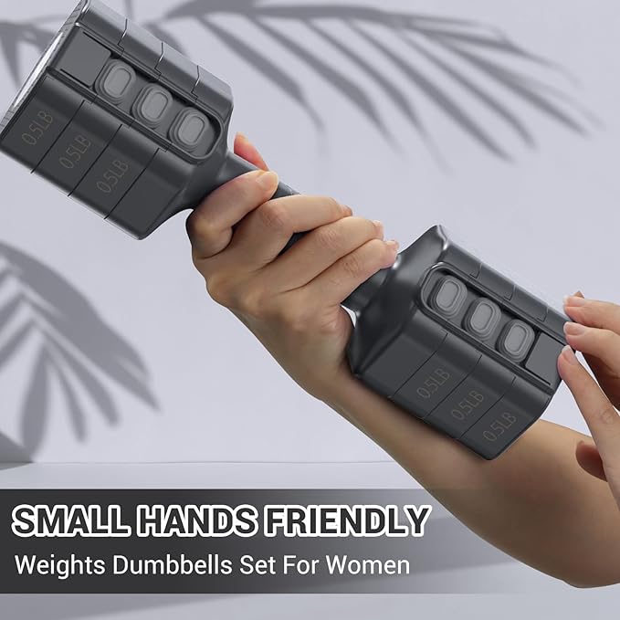 Sportneer Adjustable Dumbbells Hand Weights Set: 4 In 1 Weight Each 2lb 3lb 4lb 5lb Free Weights Dumbbells Set for Women Fast Adjust Dumbbell Set for Men Home Gym Workout Strength Training Exercise