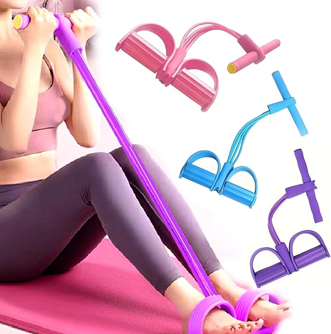 Fitness Equipment Resistance Band Pedal Exercise Trainer for Full Body Workout and Strength Training at Home Gym