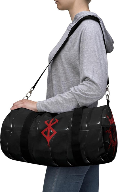 Anime Gym Bag for Women Men - Large Capacity Waterproof Workout Fitness Travel Sports Bags Fashion Street Camping ExpandaCLe Carry On Duffle Bag For Couple (Black Berserk) PTY