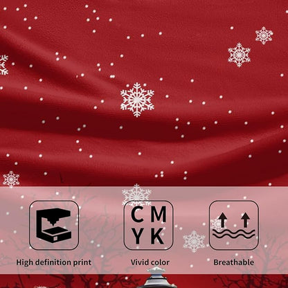 Christmas Snowman Red Dish Towels Winter Snow Bathroom Hand Towels 28.3x14 Inch Set of 2 Cute Snowman Snowflake Decorative Bath Towel for Kitchen Gym Spa Hotel