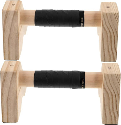 Alasum Wooden Pushup Bars Handles Parallette Bars Beech Wood Non-slip Base 30cm Pair Home Gym Strength Training Calisthenics Equipment for Men and Women