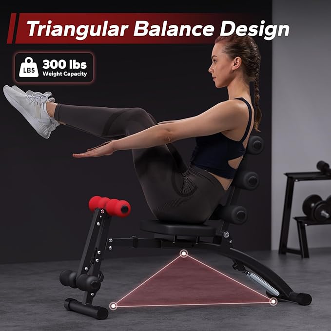 MERACH Ab Machine, Multi-Functional Adjustable Ab Trainer, Ab Workout Bench for Home Gym, Sit Up Machine for Abdominal, Exercise Chair for Full Body Workout