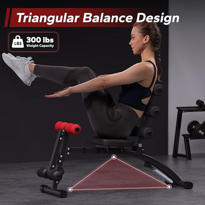 MERACH Ab Machine, Multi-Functional Adjustable Ab Trainer, Ab Workout Bench for Home Gym, Sit Up Machine for Abdominal, Exercise Chair for Full Body Workout