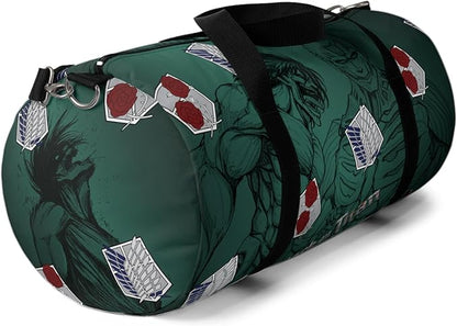 Anime Gym Bag for Women Men - Large Capacity Waterproof Workout Fitness Travel Sports Bags Fashion Street Camping ExpandaCLe Carry On Duffle Bag For Couple (Green Ttan) PTY