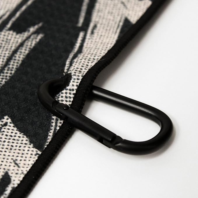 RokFit Gym & Golf Towel – Multi-Use, Quick-Dry, Durable Utility Towel with Bold Graphic and Carabiner Clip (Volt Pattern)