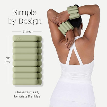 Bala Bangles Wrist & Ankle Weights for Women & Men - Adjustable Weighted Bands - Soft Silicone Arm & Leg Weights for Pilates, Yoga, Walking, Barre, Home Workout & Strength Training Exercise