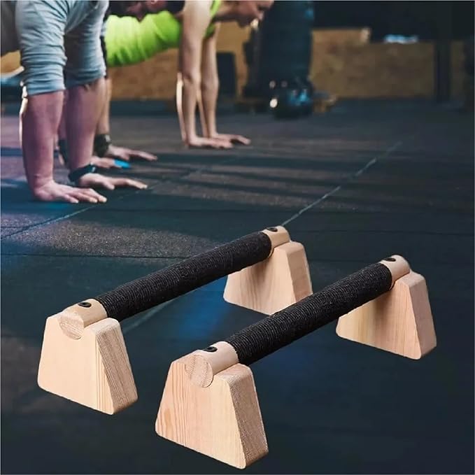 Calisthenics Bars Push Up Bar 1 Pair Wooden Solid Wood Bracket Durable Push-up Stand Non-slip Parallettes Bars Bodybuilding Fitness