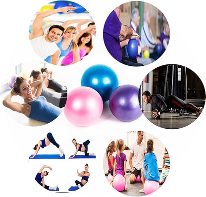Pilates Exercise Ball for Yoga, Barre, Fitness & Physical Therapy Mini Squishy Balance Ball for Home Workouts Includes Pump for Easy Inflation