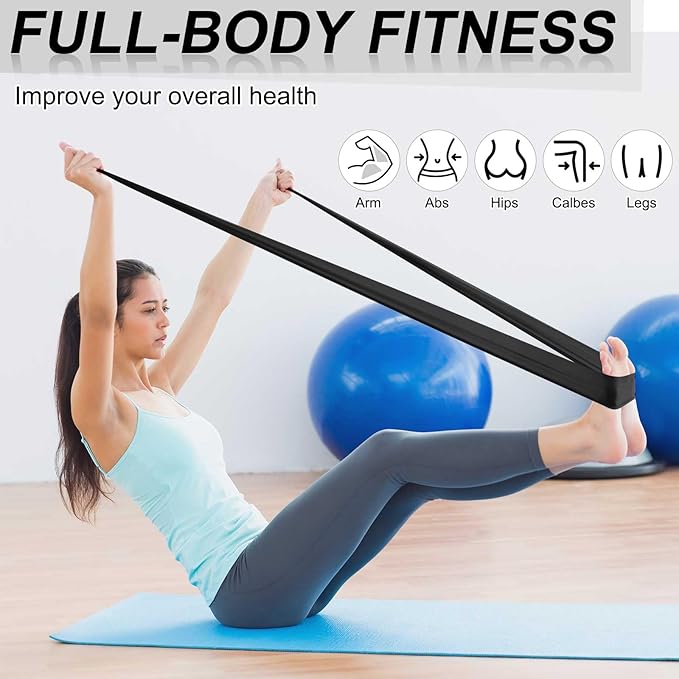 DEEKIN 10 Pcs Resistance Bands Professional Exercise Elastic Bands Latex-Free Yoga Starter Set for Pilates, Physical Therapy, Strength Training, Yoga, Working Out for Women Home Gym