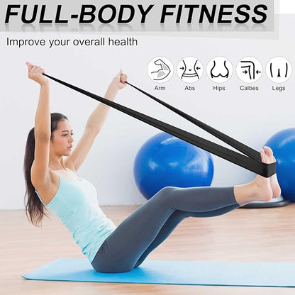 DEEKIN 10 Pcs Resistance Bands Professional Exercise Elastic Bands Latex-Free Yoga Starter Set for Pilates, Physical Therapy, Strength Training, Yoga, Working Out for Women Home Gym
