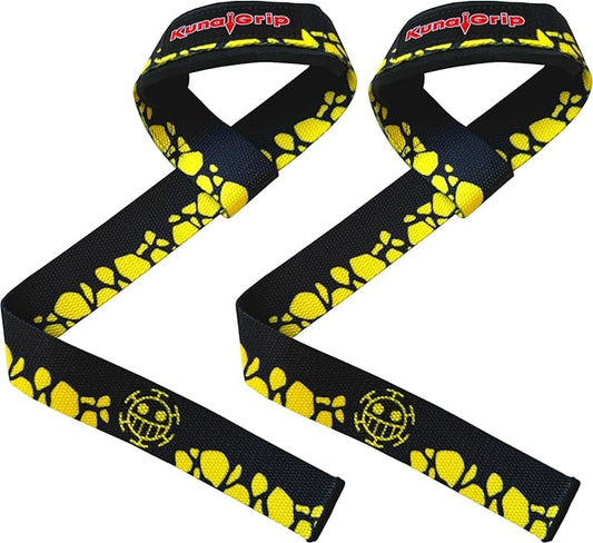 Anime Lifting Straps - Padded Wrist Straps for Weightlifting, Bodybuilding, Gym Workouts, Powerlifting, Deadlifts & Fitness (Soft Cotton 23.5 inch, 1 Pair)