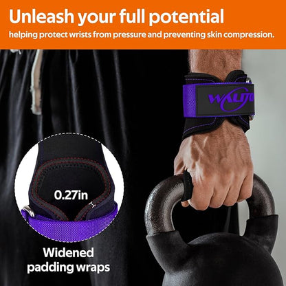 Weight Lifting Wrist Strap，Double Layer Leather Wrist Wraps with Neoprene Padding for Weightlifting & Deadlifts – Adjustable Gym Straps for Men & Women