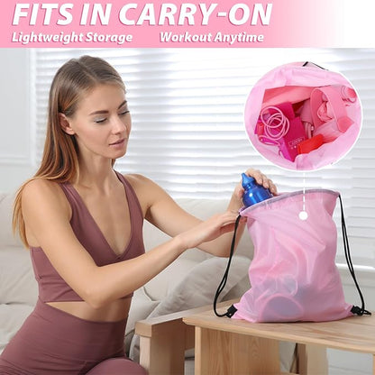 17 Pcs Home Pilates Kit with Resistance Bands 6 Tube Pedal Puller Resistance Band Set for Women Weight Loss Leg Training Workout Equipment Gym Exercise Equipment Beginners Yoga