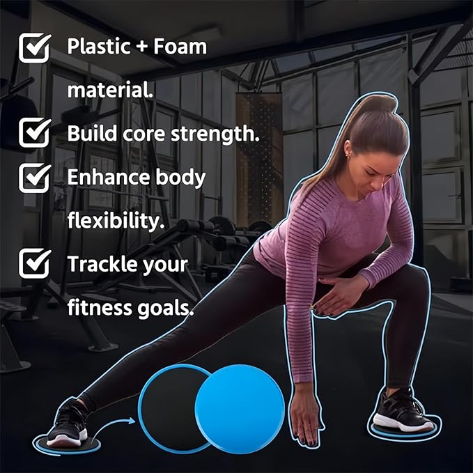 Core Sliding Discs - Dual Sided Workout Sliders for Carpet & Hardwood Floor - Home Ab Pads Exercise Equipment Fitness Sliders for Women and Men