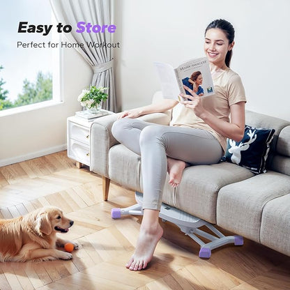 MERACH Balance Board for Adults, Rocking Stepper with Resistance Bands, Portable Wobble Board Featuring LCD Monitor, 300 lbs Capacity Ski Twister Trainer for Full Body Workout at Home Gym