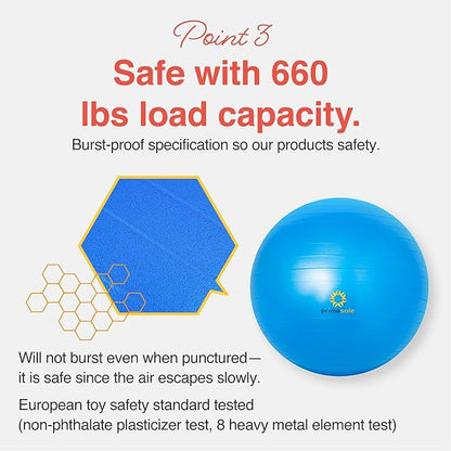 Primasole Exercise Ball-Yoga Ball for alance Stability Fitness Workout Yoga Pilates