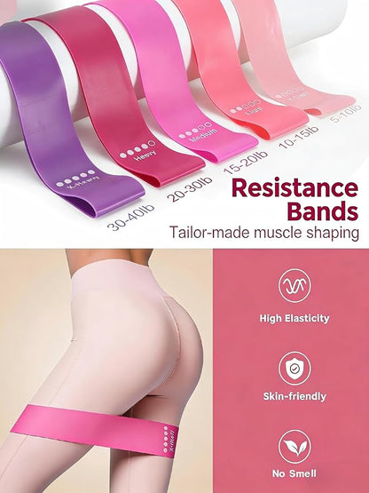 Home Pilates Ring and Ball Set for Women with 5 Resistance Bands 13 inch Magic Circle Workout Starter Kit for Beginners Full Body Toning 15 Min Daily Routine Pilates Equipment