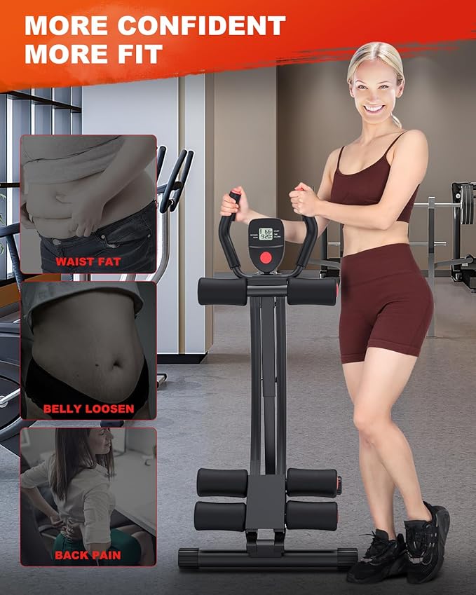 GIKPAL Ab Machine, Adjustable Trainer for Home Gym, Ab Crunch Exercise Equipment for Beginner