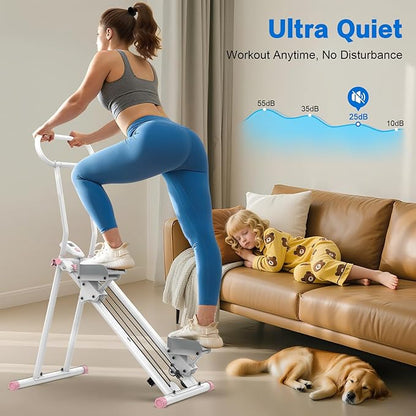 HXD-ERGO Stair Stepper for Home, New Version 6 Adjustable Resistance Vertical Climber Cardio Exercise Machine, Folding Stair Climber for Full Body Workout with Adjustable Handlebar