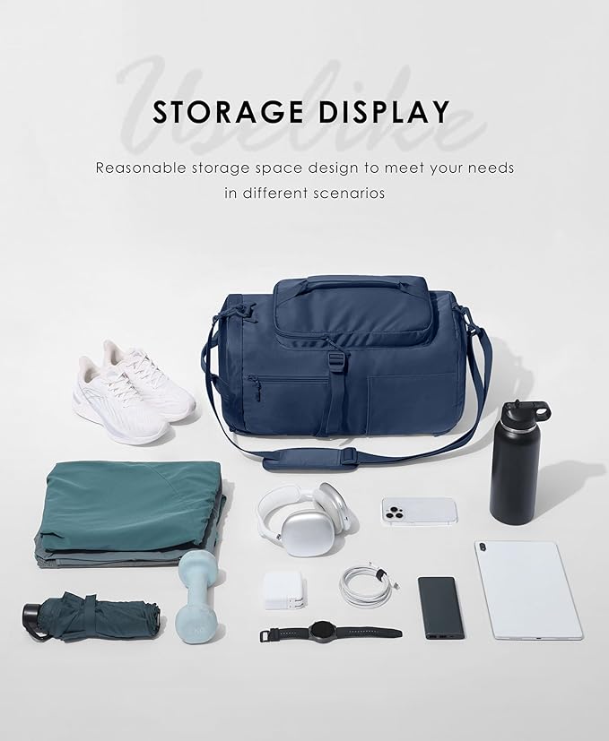 Gym Bag for Women with Shoe Compartment and Wet Pocket Convertible Gym Backpack workout Duffel Bag Multiple Pockets 30L