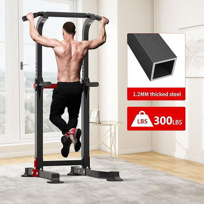ZENOVA Pull Up Bar Dip Bar Squat Rack Workout Dip Station Height Adjustable Free Standing Chin Up Bar