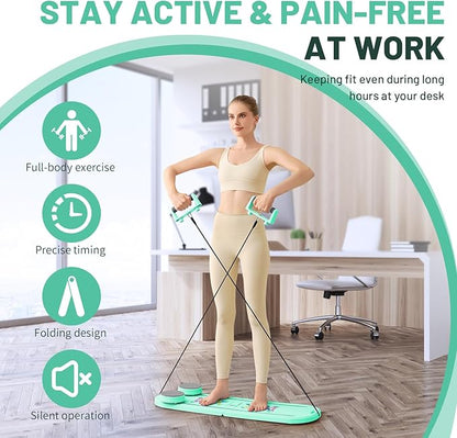 Pilates Board, Newest Multi-Purpose Portable Pilates Reformer Machine for Home, Foldable at Home Pilates Kit, Pilates Board for Home Workout Fitness Exercise, Abs, Pilates Equipment