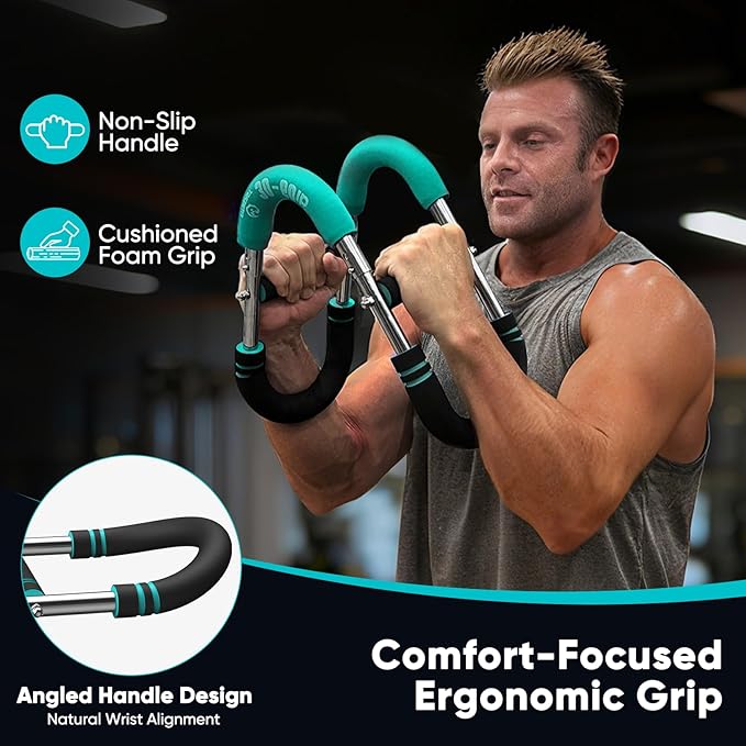 FitBeast Twister Arm Trainer, 4 Progressive Resistance Levels (30-120 lbs), 4-Spring Adjustable Arm & Chest Workout Equipment, Upper Body Strength Training Equipment for Home Gym