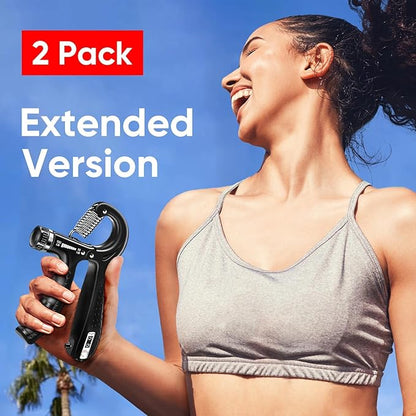 Grip Strength Trainer (2 Pack), Forearm Strengthener, Hand Grip Gripper Strengthener, Hand Strengthening Devices, Forearm Exerciser, Finger Wrist Strengthener, Exercisers Squeezers for Strength