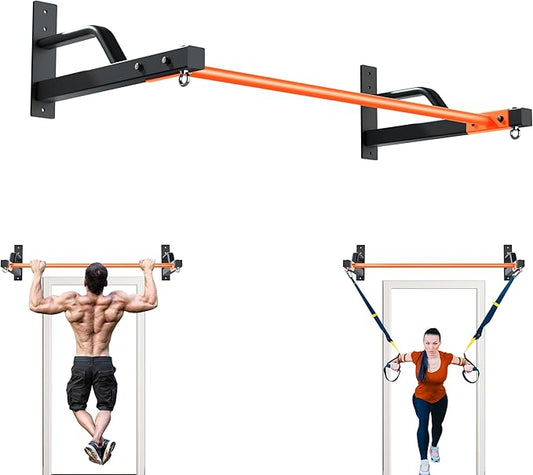 2025 Upgrade Pull Up Bar Wall Mounted - 600 lbs Heavy Duty Strength Training Pull-Up Bars, Ideal Rogue Pull Up Bar for Home and Commercial Gym, Easy Installation Chin Up Bar, Versatile Garage Pullup Bar