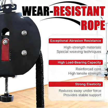 Endless Rope Machine, Adjustable Resi Trainer Machine, Portable Rope Exercise System for Home Gym Fitness Gear, Endless Cable Pulley Trainer, Strength Training Equipment, Home Gym String