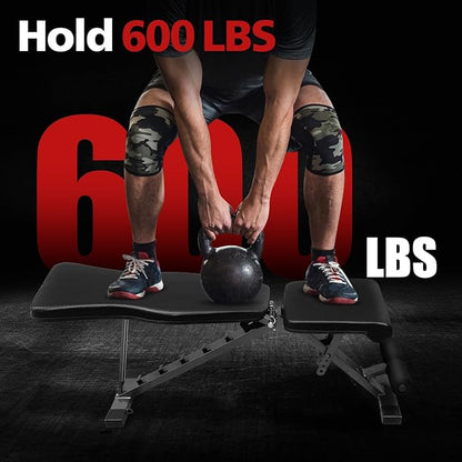 Strength Training Bench, Adjustable Weight Bench for Home Gym Dumbbell Exercise - Folding Sit up Bench for Full Body Workout