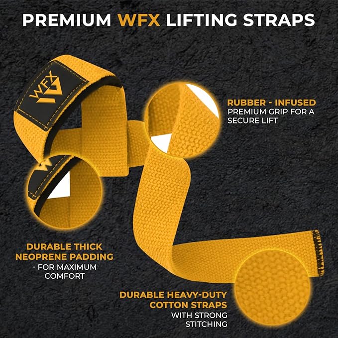 Weight Lifting Straps Wrist Support Padded Neoprene Gym Cross Training Hand Bar Weightlifting Straps Fitness Bodybuilding Power Exercise Grips Deadlift Men Women